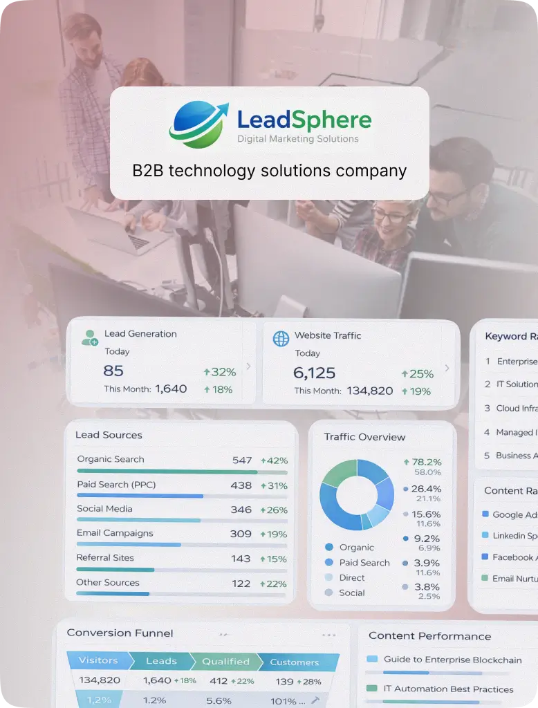 Implementing a data-driven digital marketing strategy to increase qualified leads, improve online visibility, and optimize campaign performance.